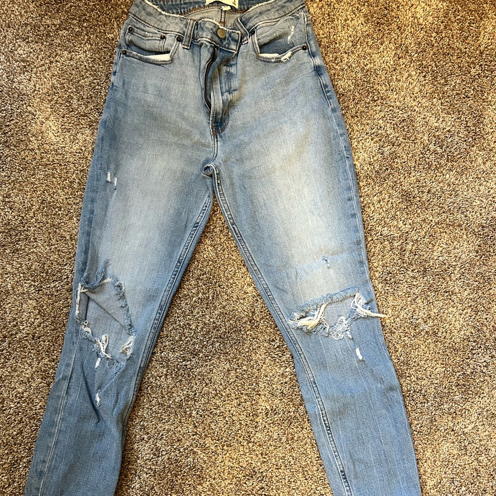 Abercrombie & Fitch Blue Skinny Jeans Distressed